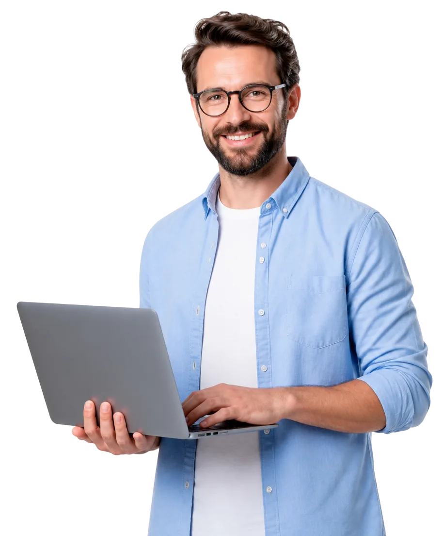 Autodesk professional working on a laptop